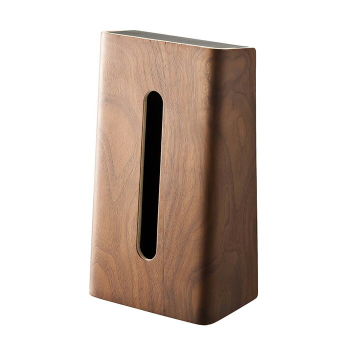 【365日出荷&当店限定特典付き】山崎実業 ティッシュケース リン RIN 公式 縦型 縦置き ティッシュホルダー ティッシュボックス ティッシュカバー ペーパータオル サニタリー リビング 天然木 ウッド 木目 ブラウン 6732 7362 [2]