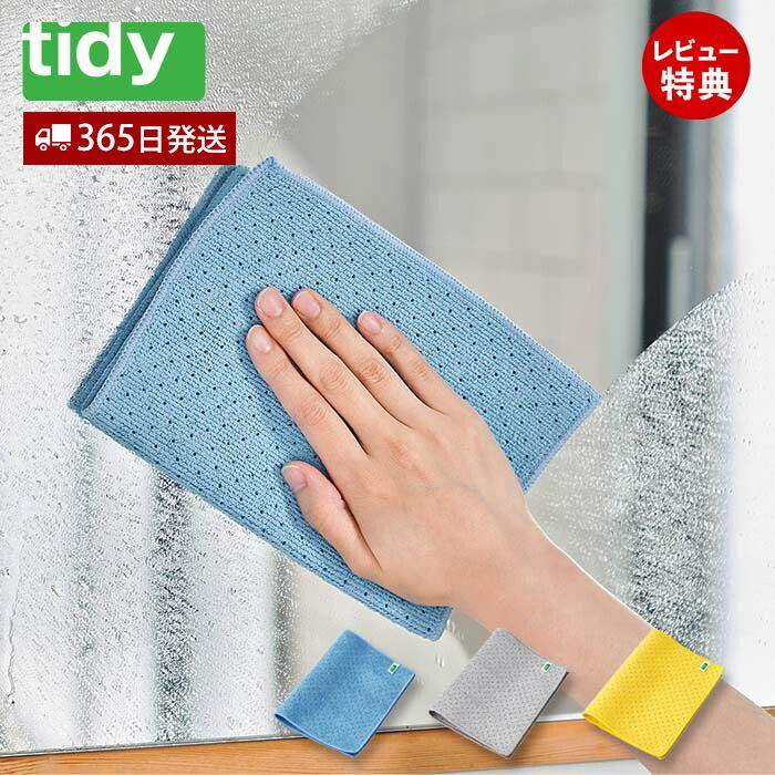 【当店限定特典付】tidy 掃除用クロス キッチンクロス 布巾 台所用 食器用 抗菌クロス キッチン グリーン イエロー グレー 日用品 Wipe Cloth CL-666-900 ティディ アクトワークス