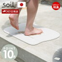 【365日出荷&豪華特典2個付き】soil 珪藻土 バスマット 日本製 BATH MAT aqua ノンアスベスト ソイル アクア 割れにくい 足拭きマット 吸水 速乾 石綿なし おしゃれ お手入れ簡単 国産 老舗 曲線美 水モチーフ サニタリー