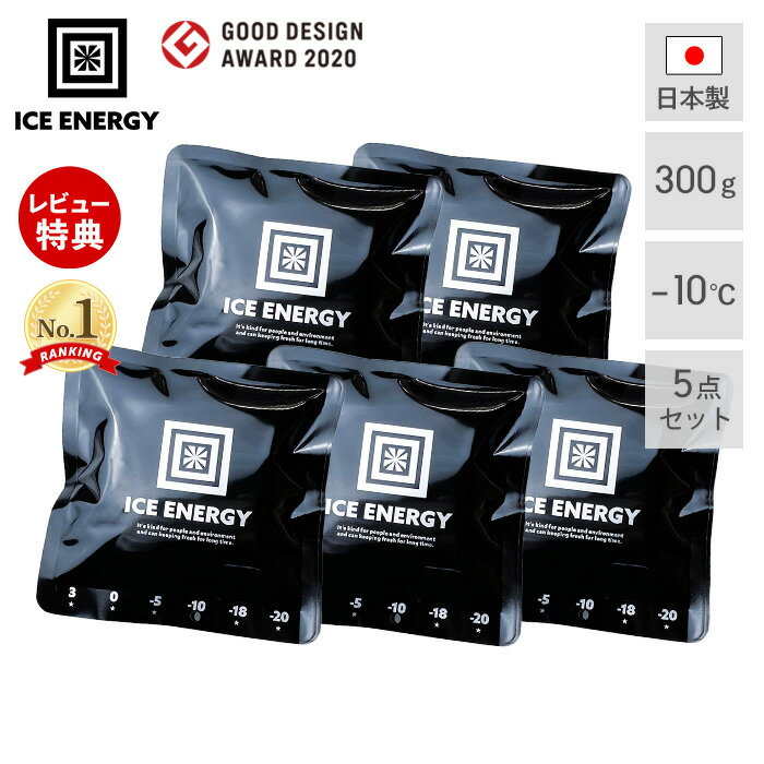 [100円クーポン]アイスエナジー 保冷剤 300g -10℃ 5個セット ソフト 保冷パック 日本製 薄型 氷点下 高機能 黒 ブラック 長時間 長持ち アウトドア キャンプ 柔らかい BBQ 防災 特殊低温保冷剤 ブラックキャンプ おしゃれ ICE ENERGY