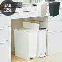 【当店限定特典付】ゴミ箱 35リットル 観音開き おしゃれ 分別 スリム ダストボックス 日本製 ペダルオープンツイン ペダル式ゴミ箱 蓋 蓋つき 抗菌 防汚 北欧 シンプル コンパクト 大容量 袋止め キッチン シンプル SOLOW