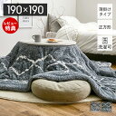 【当店限定特典付】こたつ布団 正方形 省スペース 洗える 薄掛け コタツ布団 カバー 190×190 こたつ 洗濯 大判 かわいい おしゃれ ベニワレン わた入り 掛け布団 こたつ掛け布団 リバーシブル 北欧 無地 ふわふわ グレー 萩原