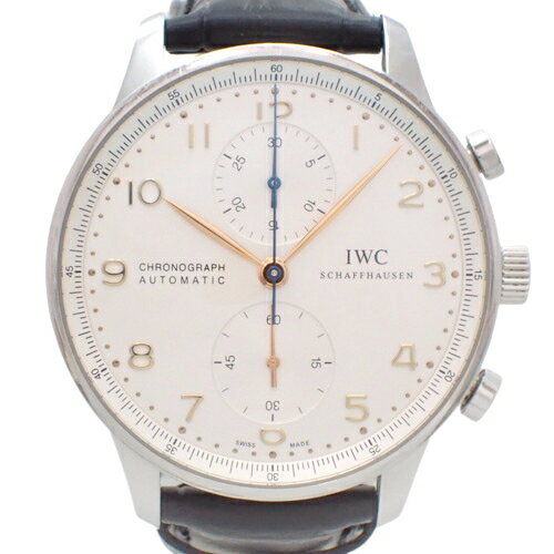 IWC インターナショナルウォッチカンパニー ポルトギーゼクロノ 自動巻き 腕時計 SS カーフ型押 ...