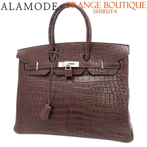 HERMES(エルメス) バーキン 35 ハンドバッグ トートバッグ 手持ち ポロサス パラジウム金具 カカオ ブラウン茶 シルバー金具 □E刻印 レディース 40802067969【中古】【アラモード】のサムネイル