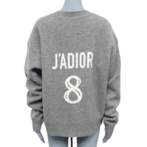 Christian Dior(クリスチャンディオール) J‘ADIOR 8 ボクシーセーター トップス クルーネック アパレル ジャディオール ニット バックプリント 42 カシミヤ ナイロン ポリウレタン グレー ホワイト白 924S55AM009_X8805 レディース 40802072819【中古】【アラモード】のサムネイル