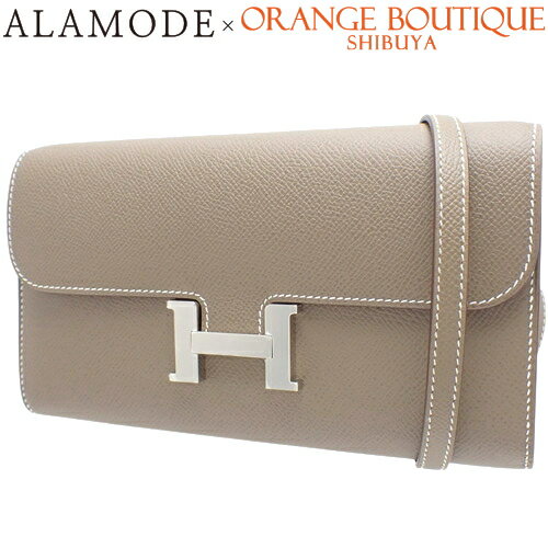 HERMES(エルメス) コンスタンス ロング トゥーゴー 長財布 2WAY ミニバッグ ロングウォレット クラッチバッグ ヴォーエプソン パラジウム金具 エトープ/エトゥープ グレージュ シルバー金具 Z刻印 レディース 40802074661【未使用】【アラモード】のサムネイル