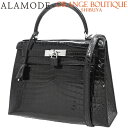 HERMES(エルメス) ケリー 28 (外縫い) ブラック黒 ニロティカス パラジウム金具 シルバー金具 □J刻印 ハンドバッグ 2way ショルダー 肩掛け レディース 40802077740【中古】【アラモード】