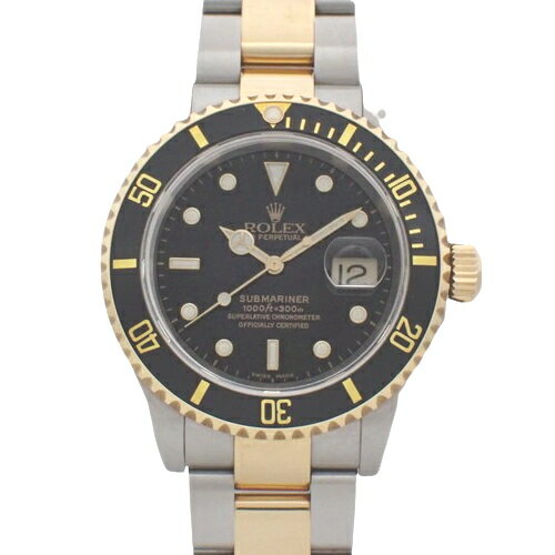 【保証書付】ロレックス サブマリーナー 自動巻き 腕時計 ステンレススチール SS イエローゴールド YG ブラック A番(1998年～1999年) 2000年6月購入 16613 メンズ 40802082698【中古】【アラモード】