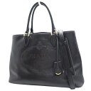 PRADA(プラダ) トートバッグ ハンドバッグ 2way ショルダー 肩掛け 斜め掛け カーフ GLACE’CALF NERO ネロ ブラック黒 ゴールド金具 1BA579 2EBJ F0002 レディース 40802083785【中古】【アラモード】