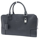 LOEWE(ロエベ) アマソナ 36 ハンドバッグ トートバッグ ミニボストン カーフ パラジウム金具 ネイビー紺 シルバー金具 レディース 40802087307【中古】【アラモード】