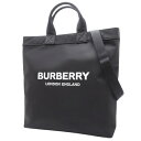 楽天a la modeBURBERRY（バーバリー） ロゴ 2way トート トートバッグ ショルダー 通勤 通学 ナイロン ブラック黒 シルバー金具 8026233 ユニセックス 40802077198【中古】【アラモード】【あめ】