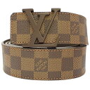 LOUIS VUITTON(ルイ・ヴィトン) ダミエ・エベヌ サンチュール・LV イニシャル・40MM ベルト アパレル ファッション小物 服飾小物 100/40 ダミエキャンバス ブラウン茶 ブラウン金具 M9807 メンズ 40802090795【中古】【アラモード】