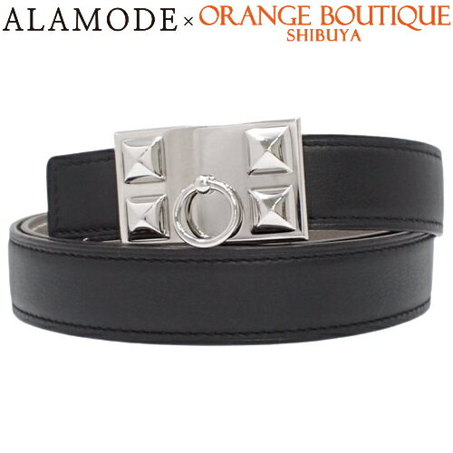 HERMES(エルメス) コリエ・ド・シアン リバーシブルベルト 24 エトープ/エトゥープ ブラック黒 グレージュ ヴォースイフト ヴォーエプソン パラジウム金具 シルバー金具 D刻印 ベルト レディース 40802091519【中古】【アラモード】【HL】