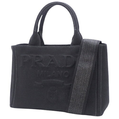 PRADA(プラダ) CANAPA カナパ ハンドバッグ 2WAY ショルダー 肩掛け 斜め掛け キャンバス NERO ブラック黒 シルバー金具 1BG439 レディース 40802093598【中古】【アラモード】