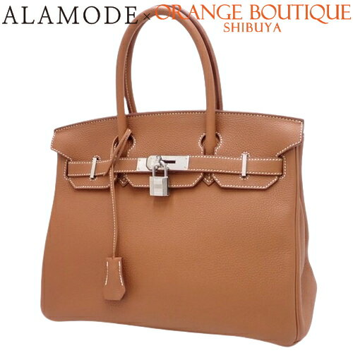 HERMES(エルメス) バーキン 30 ゴールド ブラウン茶 トゴ パラジウム金具 シルバー金具 A刻印 ハンドバッグ トートバッグ レディース 40802093840【アラモード】のサムネイル