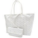 GOYARD(ゴヤール) サンルイ PM トートバッグ 肩掛け ショッピングバッグ ヘリンボーン柄 PVCコーティングキャンバス ゴヤールディンキャンバス ホワイト白 グレー シルバー金具 ユニセックス 40802093852【中古】【アラモード】