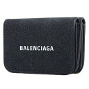 BALENCIAGA(バレンシアガ) キャッシュ ミニウォレット コンパクト財布 3つ折り 三つ折り ラメ ナイロン ポリウレタン ブラック黒 シルバー金具 593813 レディース 40802091734【中古】【アラモード】