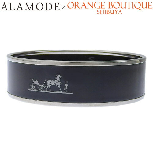 HERMES(エルメス) エマイユ GM メタル バングル アクセサリー ジュエリー カレーシュ 七宝焼き ブレスレット ブラック黒 シルバー銀 レディース 40802099711【アラモード】のサムネイル