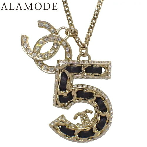CHANEL(シャネル) ココマーク No.5 レザー ロングネックレス メタル(GP) ラインストーン ネックレス アクセサリー ジュエリー シャンパンゴールド 金 レディース 40802101932【中古】【アラモード】のサムネイル