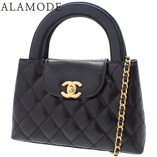 CHANEL(シャネル) マトラッセ ココマーク ケリー ナノバッグ ハンドバッグ 2WAY ショルダー 肩掛け 斜め掛け ミニバッグ レザー ブラック黒 マットゴールド金具 レディース 40803001734【中古】【アラモード】のサムネイル