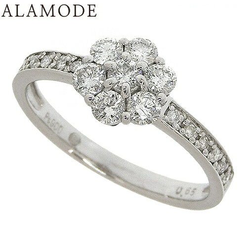 フラワー ダイヤモンド リング Pt900プラチナ リング・指輪 アクセサリー ジュエリー 花 パヴェ 15(55)号 シルバー銀 レディース 40900048149【中古】【アラモード】