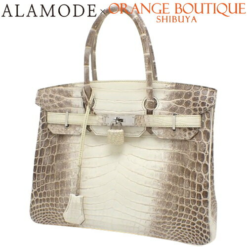 HERMES(エルメス) バーキン 30 ヒマラヤ ホワイト白 ブラウン茶 ニロティカス クロコダイル パラジウム金具 シルバー金具 □R刻印 ハンドバッグ トートバッグ レディース 40802110728【中古】【アラモード】のサムネイル