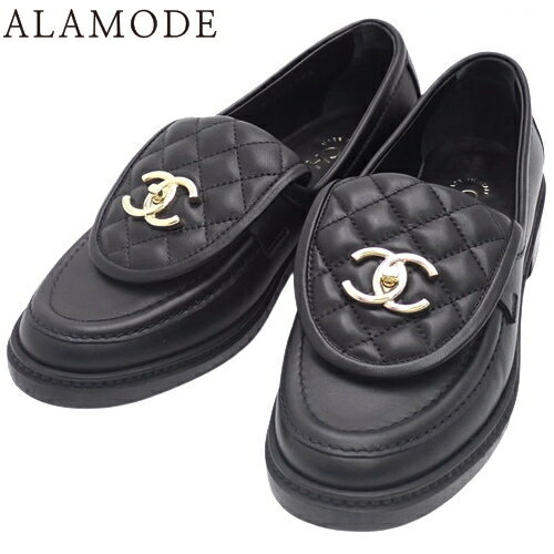 CHANEL(シャネル) マトラッセ ココマーク キルティング ローファー ローファー/スリッポン シューズ 靴 ターンロック 37C レザー ブラック黒 ゴールド金具 G36646 レディース 40802111205【中古】【アラモード】のサムネイル
