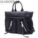 PRADA(プラダ) ボンバー トート ハンドバッグ ショルダー 2WAY 肩掛け ナイロン ブラック黒 シルバー金具 BN2617 ユニセックス 408021...