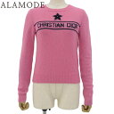 Christian Dior(クリスチャンディオール) ロゴ ニット トップス クルーネック セーター 34 カシミヤ ピンク レディース 4080212193...