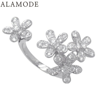 Van Cleef & Arpels(ヴァンクリーフ&アーペル) ソクラテス アントレ レ ドア リング VCARB14500(2025年1月現在現行品) K18 ホワイトゴールド WG リング・指輪 アクセサリー ジュエリー 花 フラワーモチーフ パヴェ 10(50)号 シルバー レディース 41100060477【アラモード】