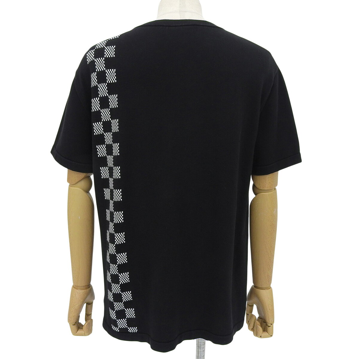 【楽天市場】LOUIS VUITTON(ルイ・ヴィトン) ダミエストライプ ジャガード半袖ニット 2021年 RM211 XL コットン ...