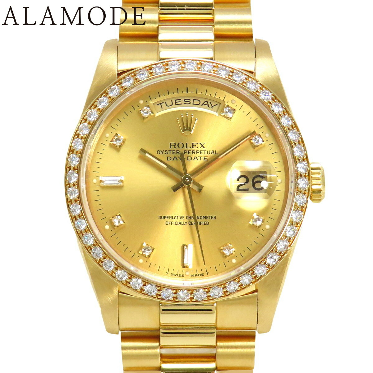 【保証書付】ROLEX/ロレックス 18348A デイデイト YG T番(1996年) 自動巻き 腕 ...