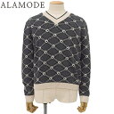 GUCCI(グッチ) Vネックニット トップス アパレル ファッション セーター ホースシュー M コットン カシミヤ ブラック黒 ベージュ 703112 メン...
