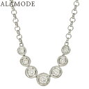 ダイヤモンド ラインネックレス Pt900プラチナ Pt850プラチナ ネックレス アクセサリー ジュエリー シルバー銀 レディース 41100058172【中古】【アラモード】(4)