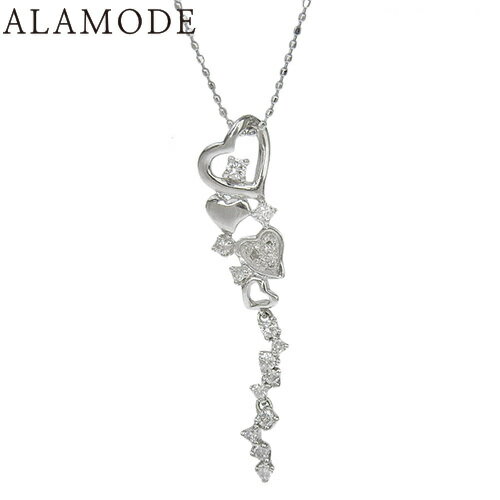 ダイヤモンド ハートネックレス K18 ホワイトゴールド WG ネックレス アクセサリー ジュエリー シルバー銀 レディース 41100059934【中古】【アラモード】 ダイヤモンド ハートネックレス K18 ホワイトゴールド WG ネックレス アクセサリー ジュエリー シルバー銀 レディース 41100059934【中古】【アラモード】