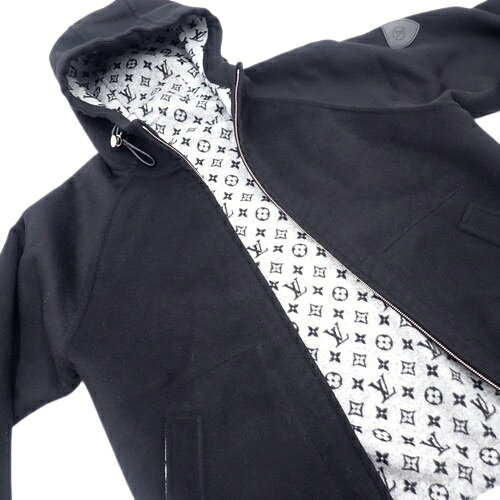 LOUIS VUITTON(ルイ・ヴィトン) リバーシブル ダブルフェイスフーディ アウター RW251 2025年 アパレル ファッション ジップパーカー モノグラム 38 ウール シルク ブラック黒 グレー 1AG801 レディース 40802132681【中古】【アラモード】