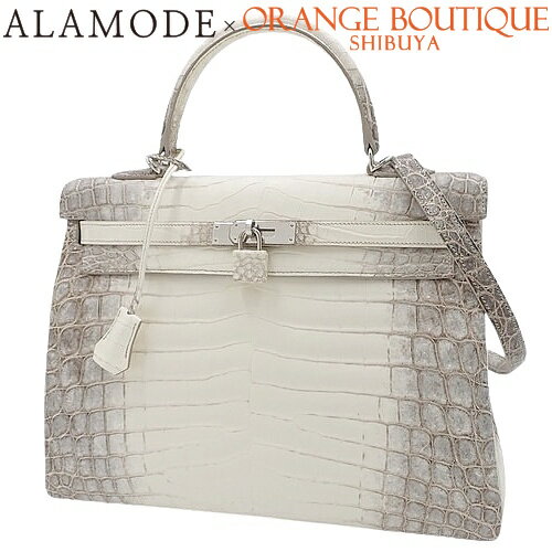 HERMES(エルメス) ケリー32 (内縫い) ヒマラヤ オフホワイトアイボリー ブラウン茶 ニロティカスマット クロコダイル パラジウム金具 シルバー金具 Y刻印 ハンドバッグ 2WAY ショルダー 肩掛け レディース 40802140891【中古】【アラモード】のサムネイル