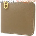 【未使用】HERMES(エルメス) ジップアンゴー エトープ/エトゥープ グレージュ エバーカラー ゴールド金具 W刻印 コンパクト財布 ラウンドファスナー ウ...