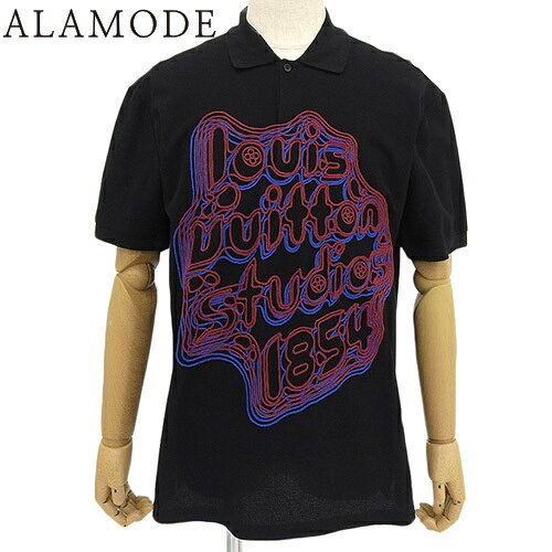 LOUIS VUITTON(ルイ・ヴィトン) エンブロイダードピケ 半袖 ポロシャツ トップス RM232 アパレル ファッション M コットン ブラック黒 ボ...