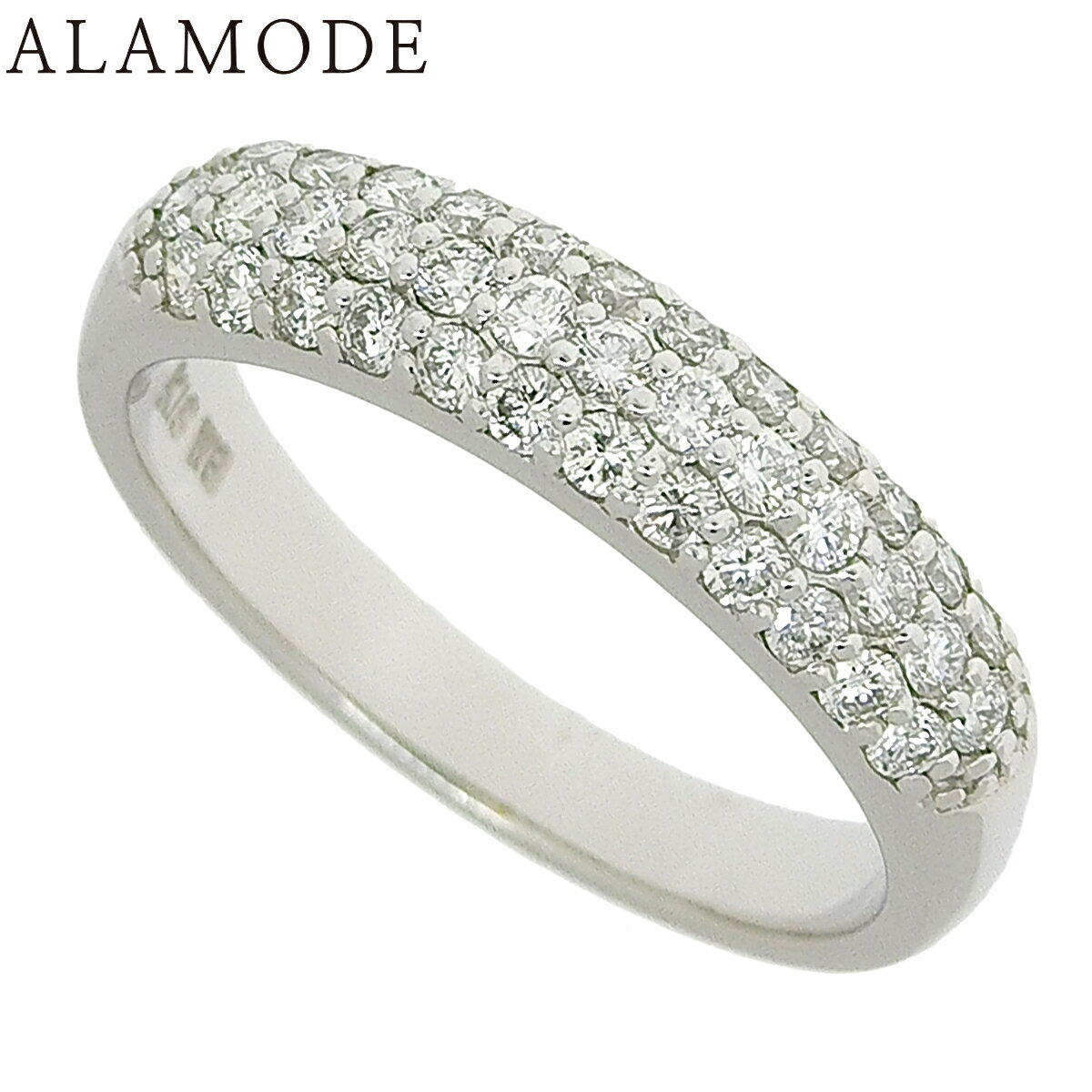 Ponte Vecchio(ポンテヴェキオ) D0.40 ハーフパヴェ リング ダイヤ K18 ホワイトゴールド WG リング・指輪 アクセサリー ジュエリー 5.5(45.5)号 シルバー銀 レディース 41100079521【中古】【アラモード】のサムネイル