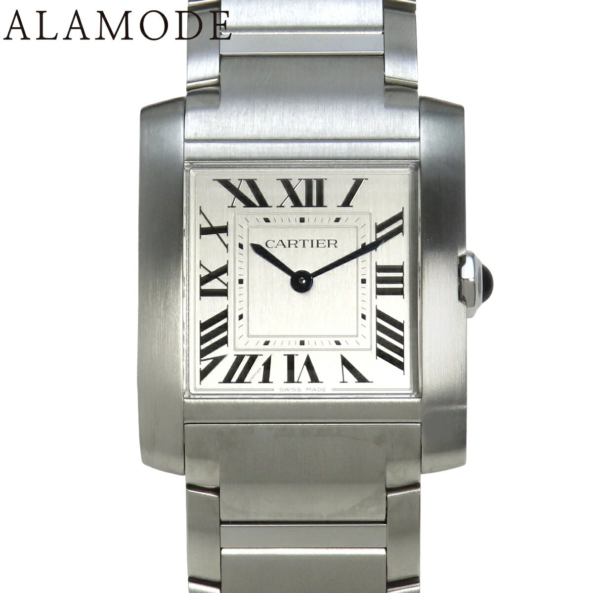 【2024年保証書付】カルティエ タンクフランセーズ WSTA0074 SS クオーツ 腕時計 2024年10月購入 シルバー メンズ 40802158148【中古】【アラモード】