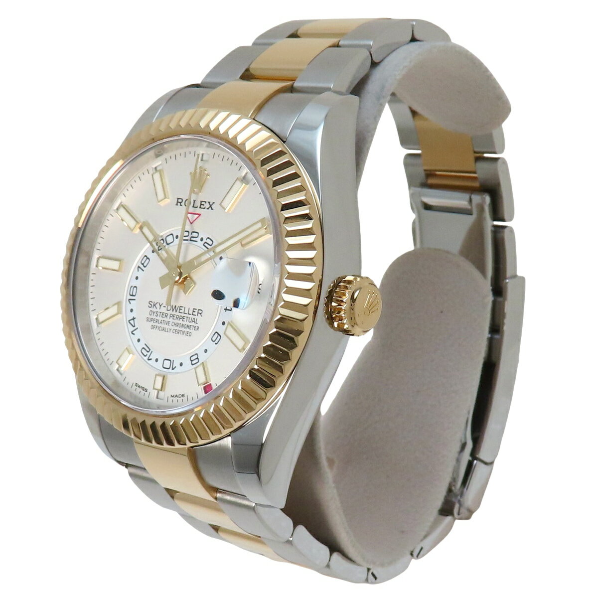 【保証書付】ロレックス 326933 スカイドゥエラー YG/SS ランダム番 自動巻き 腕時計 2018年9月購入 ホワイト ゴールド メンズ 40101772787【中古】【アラモード】