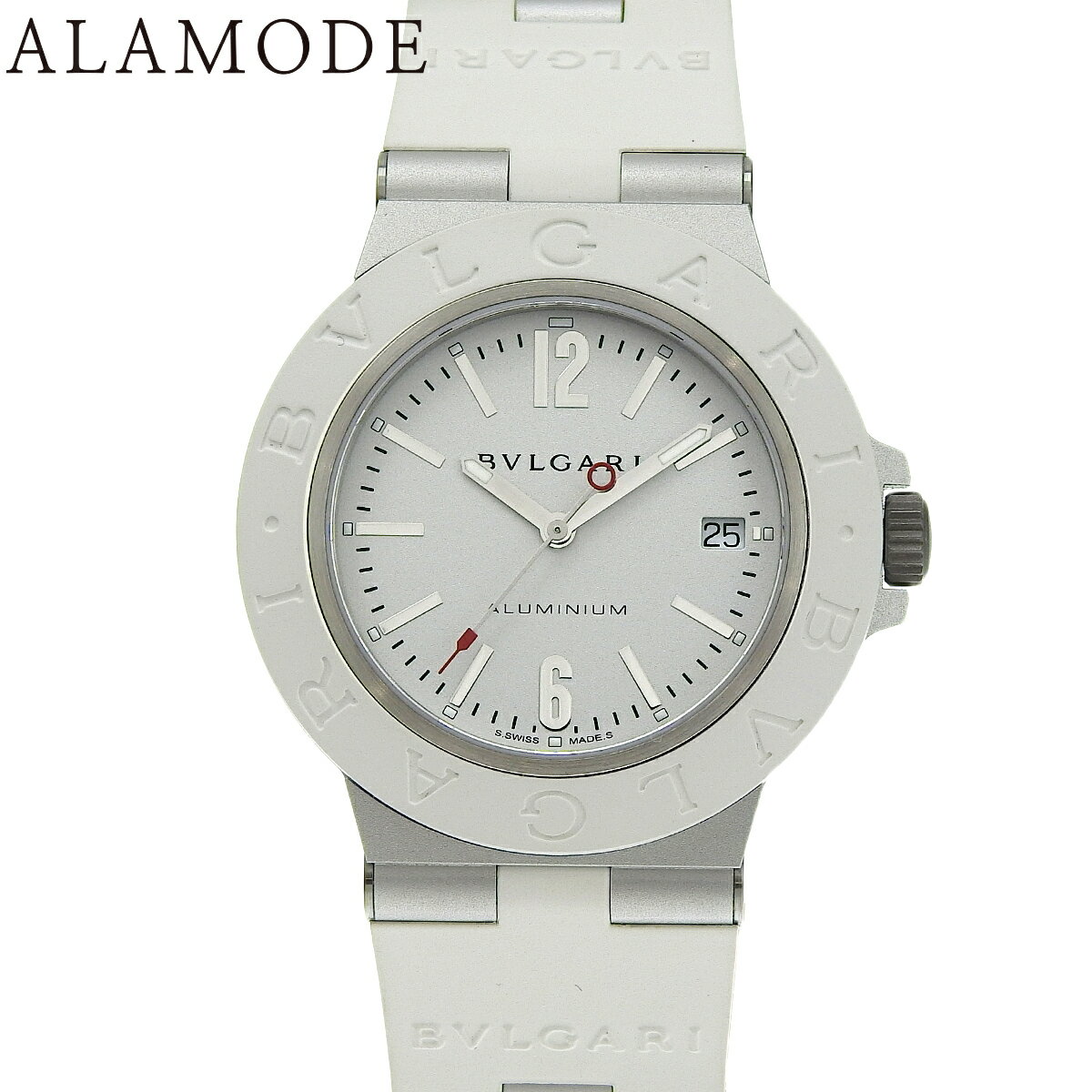 ブルガリ アルミニウム BB40AT アルミ/ラバー 自動巻き 腕時計 ホワイト ホワイト メンズ 40802151966【中古】【アラモード】