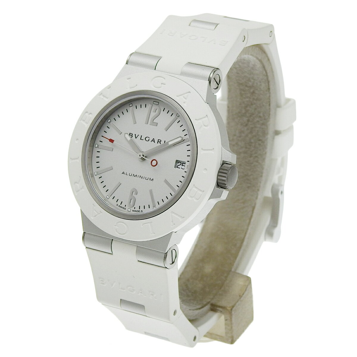 ブルガリ アルミニウム BB40AT アルミ/ラバー 自動巻き 腕時計 ホワイト ホワイト メンズ 40802151966【中古】【アラモード】