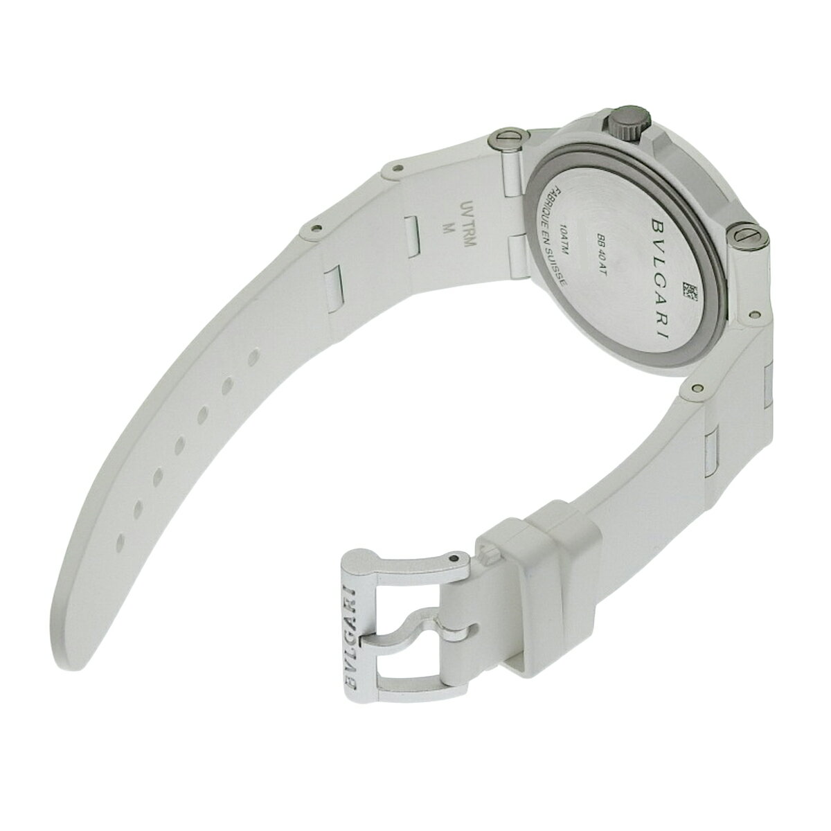 ブルガリ アルミニウム BB40AT アルミ/ラバー 自動巻き 腕時計 ホワイト ホワイト メンズ 40802151966【中古】【アラモード】