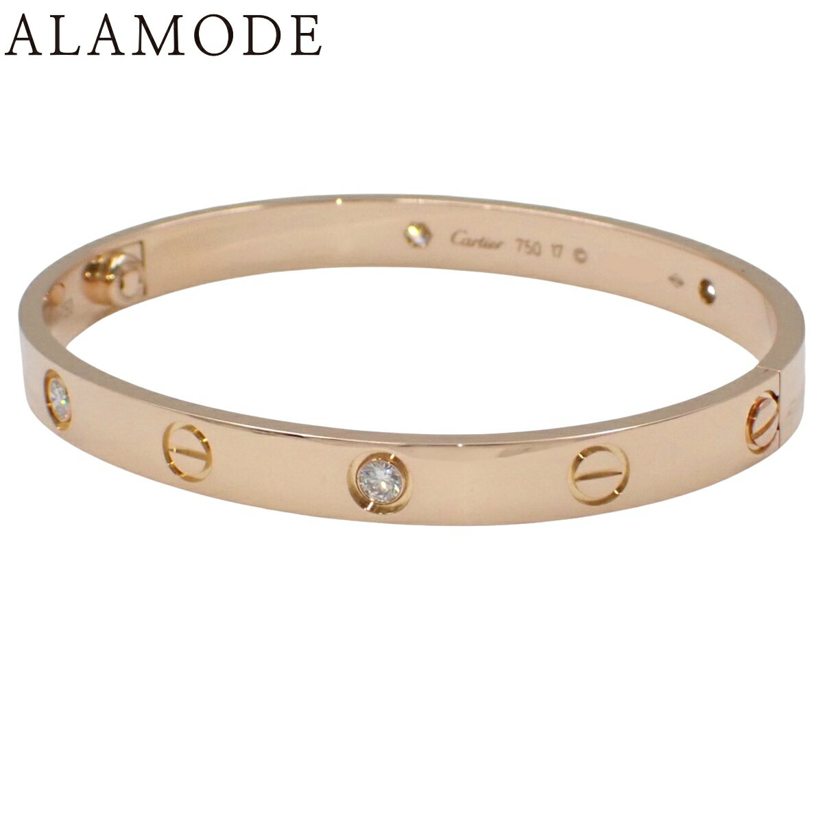 CARTIER(カルティエ) ラブコレクション LOVE ブレスレット クラシックモデル ダイヤモンド4石 B6069917 ピンクゴールド K18PG バングル アクセサリー ジュエリー ラブブレス ピンクゴールド レディース 41100085079【アラモード】