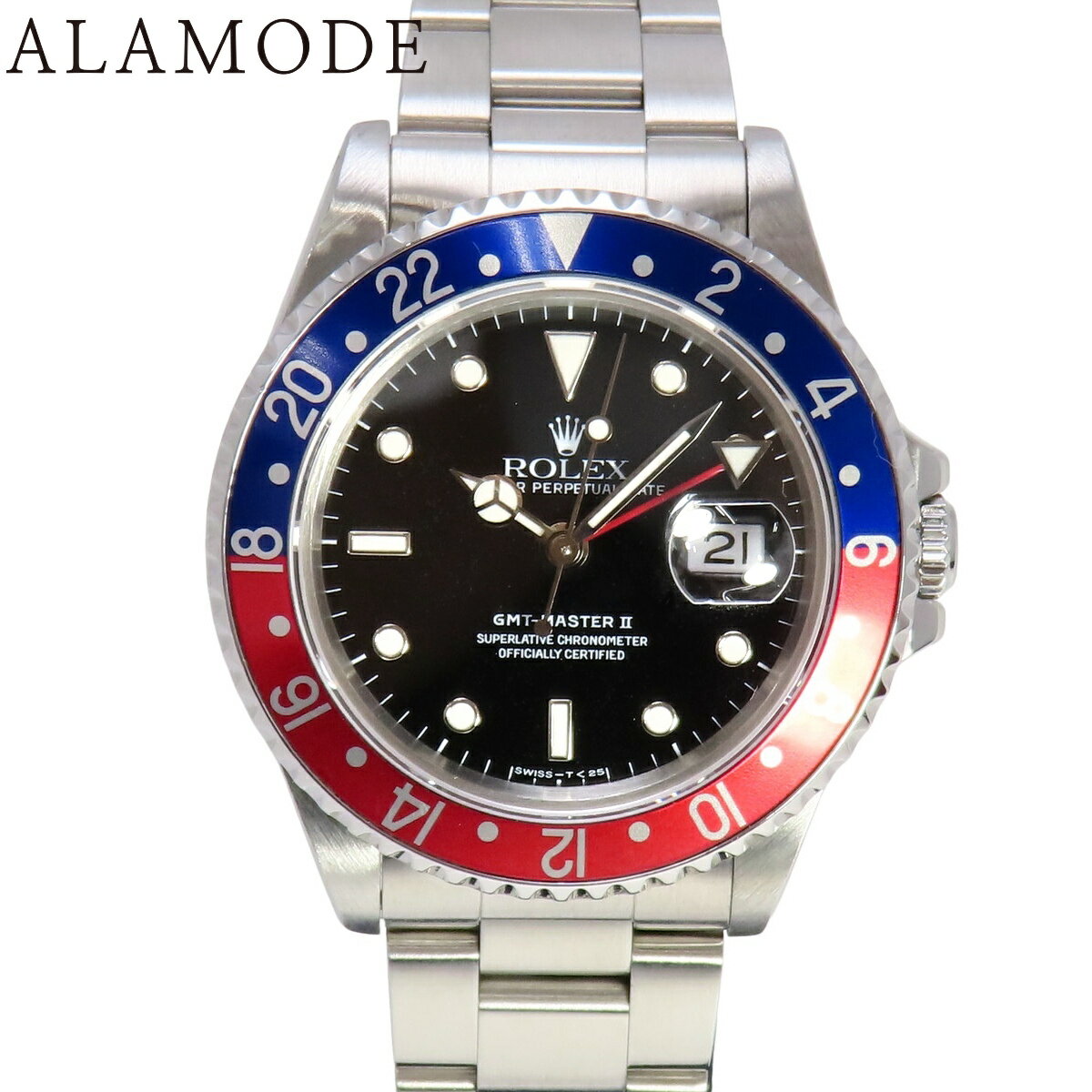 【保証書付】ロレックス 16710 GMTマスター2 SS S番 自動巻き 腕時計 1995年3月購...