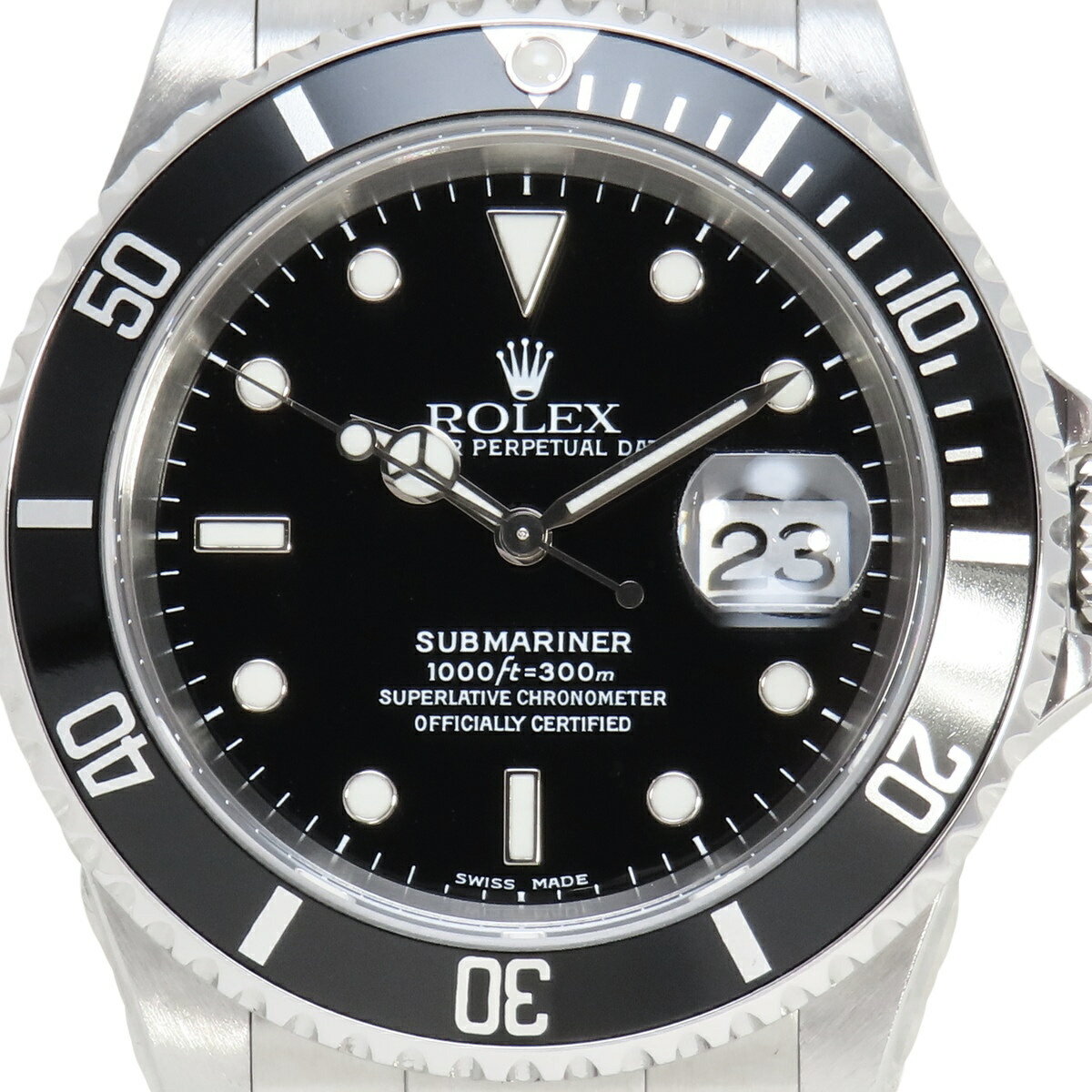 【保証書付】ロレックス 16610 サブマリーナーデイト SS K番 自動巻き 腕時計 2002年8月購入 ブラック シルバー メンズ 41100089940【中古】【アラモード】