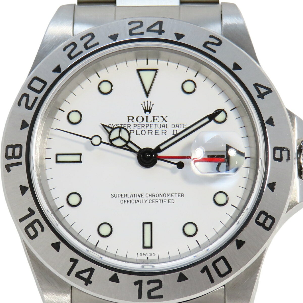 【保証書付】ロレックス 16570 エクスプローラー2 SS A番 自動巻き 腕時計 1999年9月購入 ホワイト シルバー メンズ 41100092440【中古】【アラモード】