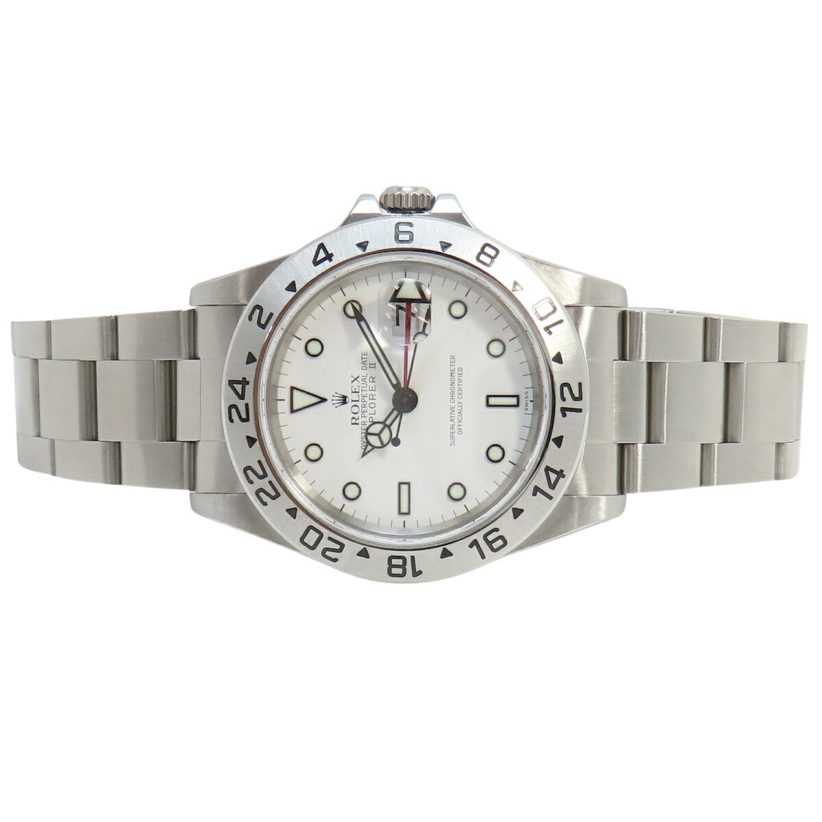 【保証書付】ロレックス 16570 エクスプローラー2 SS A番 自動巻き 腕時計 1999年9月購入 ホワイト シルバー メンズ 41100092440【中古】【アラモード】